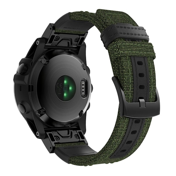 Garmin Fenix 5X / Fenix 5X Plus / Fenix 3 / Fenix 3 HR klockband av äkta läder - Armégrön Grön
