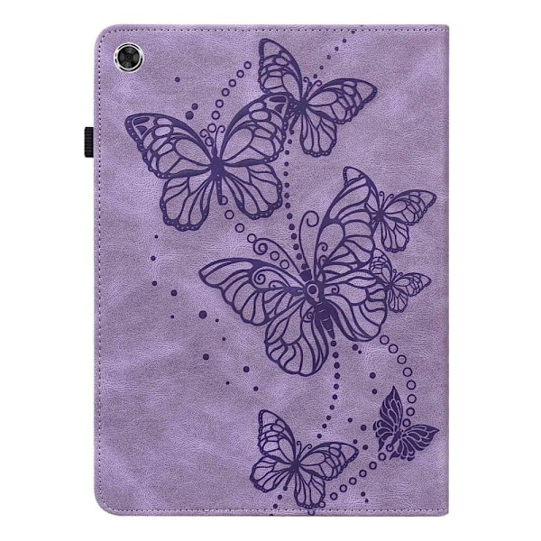 Lenovo Tab M10 Plus (Gen 3) sommerfuglemønstret læderetui - Lilla Purple