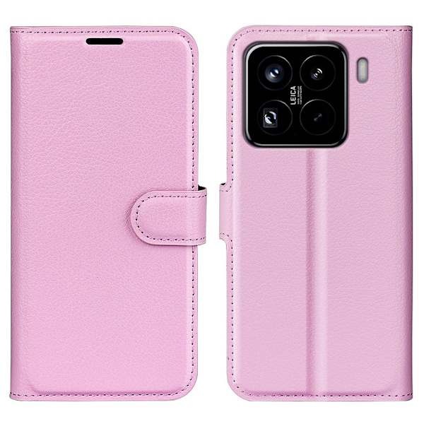 Klassisk Xiaomi 15 Pro flip etui - Lyserød Pink