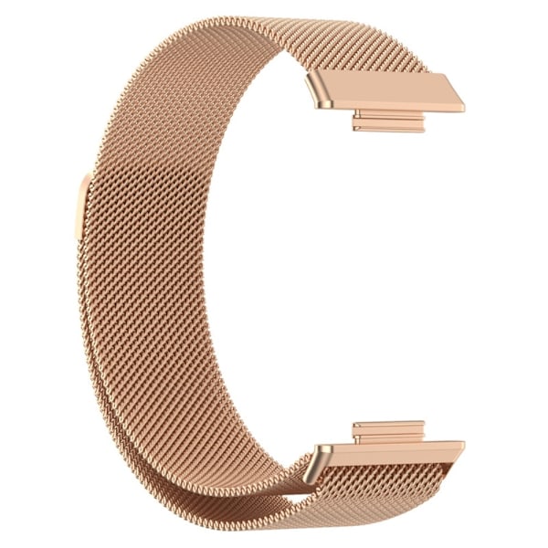 Huawei Watch Fit 2 färgrandig milanesisk klockarmband i rostfritt stål - Roséguld Guld
