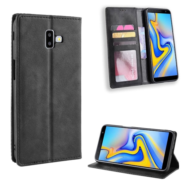 Bofink Vintage läder Samsung Galaxy J6 Plus (2018) fodral - Svart Svart
