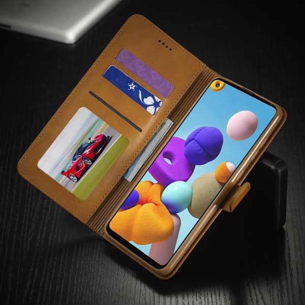 LC.IMEEKE Samsung Galaxy A21s Flip Etui - Brun Brown