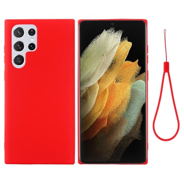 Matte Liquid Samsung Galaxy S22 Ultra silikone cover - Rød Red
