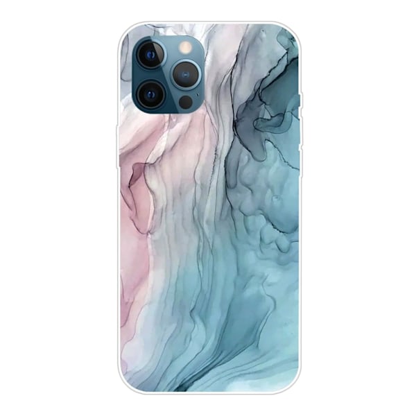 Marmormotiv iPhone 14 Pro skal - Rosa/Blå Marmor multifärg