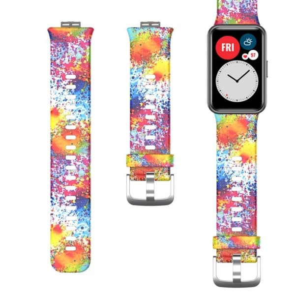 Huawei Watch Fit mønstret silikoneurrem - Flere Farver Multicolor