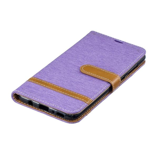 Samsung Galaxy A70 To-Tone Jeans Læretui - Lilla Purple