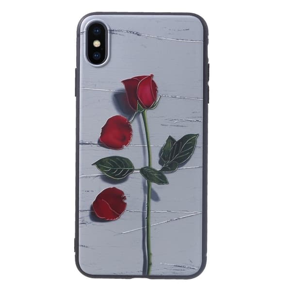 iPhone Xs Max soft gel etui med præget mønster - Style B Multicolor
