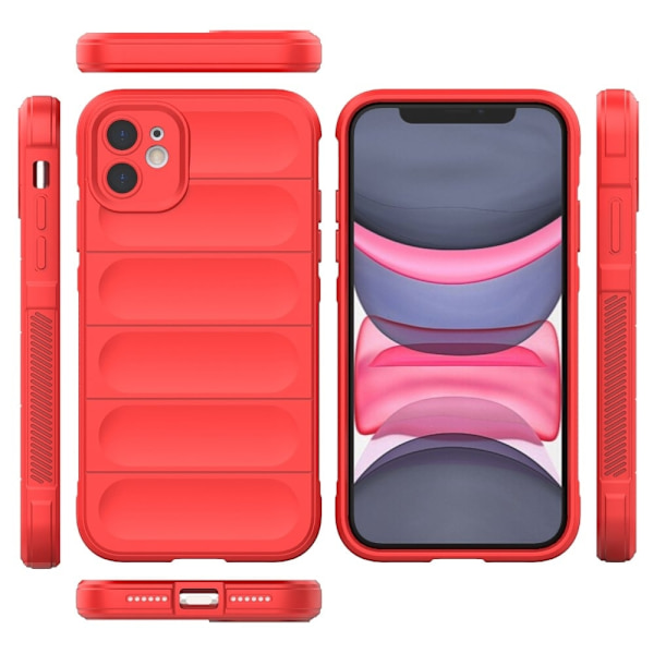 Mjukt greppformat iPhone 11 skal - Röd Röd