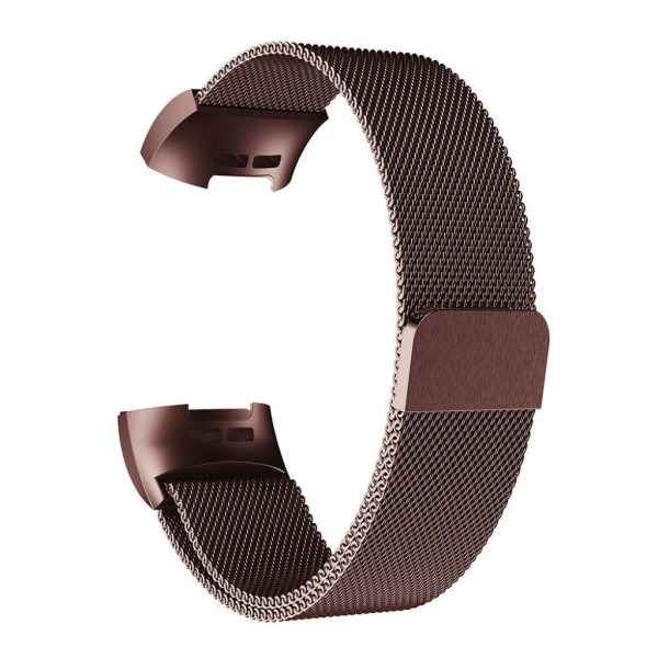 Fitbit Charge 3 luksus milanese magneettinen kellon vaihto ranne Brown