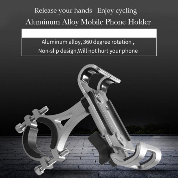 Universal bicycle mount clip for 4.7-6.5 inch phone - Silver / R Silvergrå