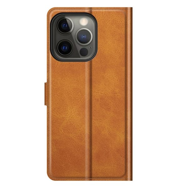 iPhone 13 Pro Max læderetui med pung - Orange Orange