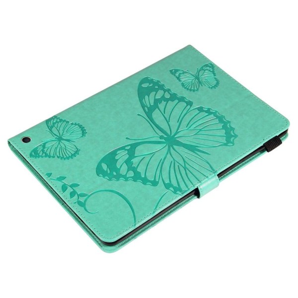 Amazon Fire HD (2021) butterfly pattern leather case - Green Green