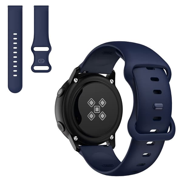 22 mm universal klockarmband i silikon - Mörkblå Blå