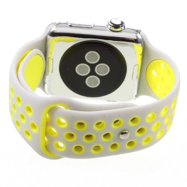 Apple Watch 42mm Unikt håligt klockband - Vit gul Gul