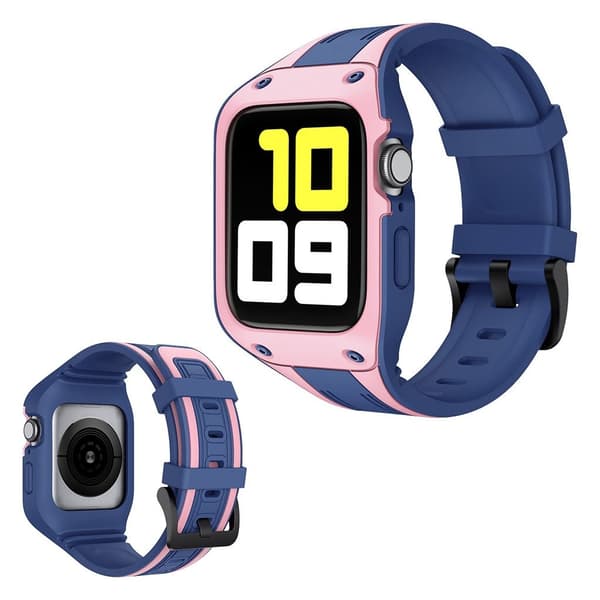Apple Watch Series 5 44mm dual color klockarmband - blå / rosa Blå
