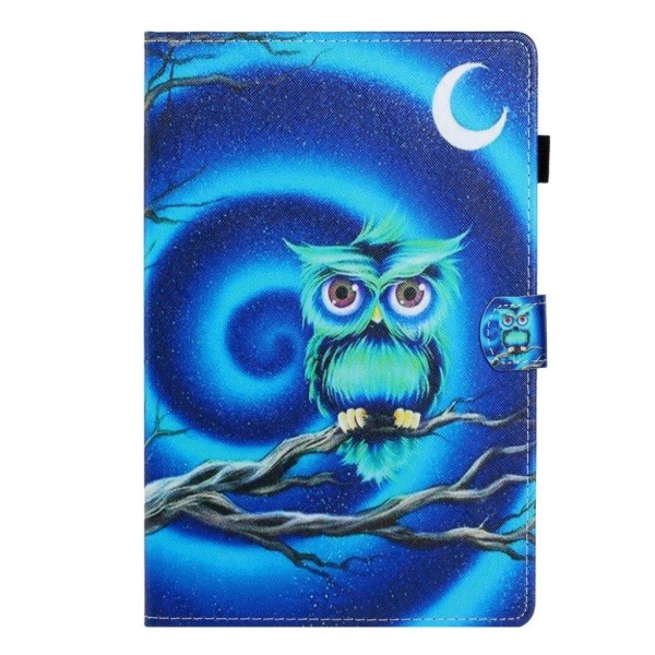 Samsung Galaxy Tab S5e cool pattern leather flip case - Owl and Multicolor