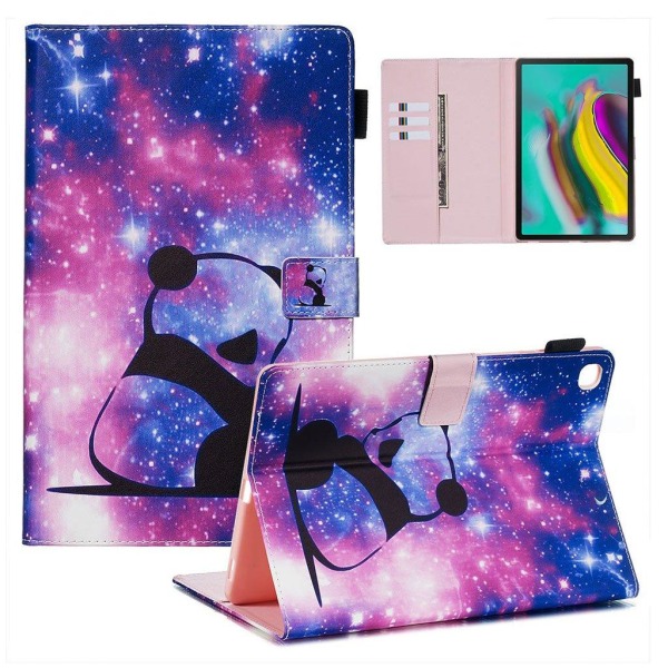 Samsung Galaxy Tab S5e stylish pattern leather flip case - Panda Multicolor