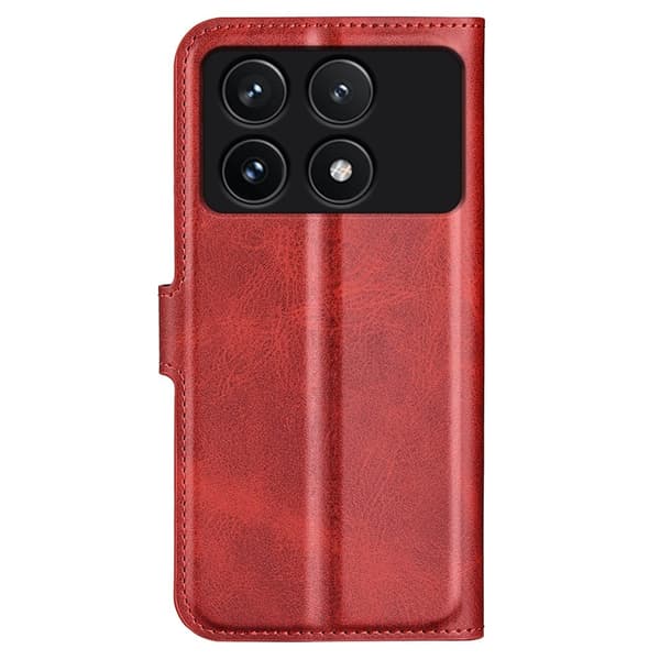 Hållbart konstläder Xiaomi Redmi K70 / Xiaomi Redmi K70 Pro fodral med plånbok - Röd Röd
