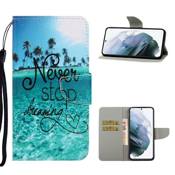 Wonderland Samsung Galaxy S21 FE Flip etui - Never stop dreaming Blue