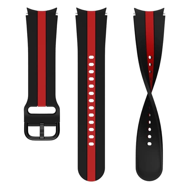 Viileä viivamalli silikoninen kellohihna Samsung Galaxy Watch 4 - Musta / Punainen Black