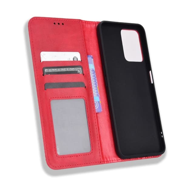 Bofink Vintage Realme C35 nahkakotelo - Punainen Red
