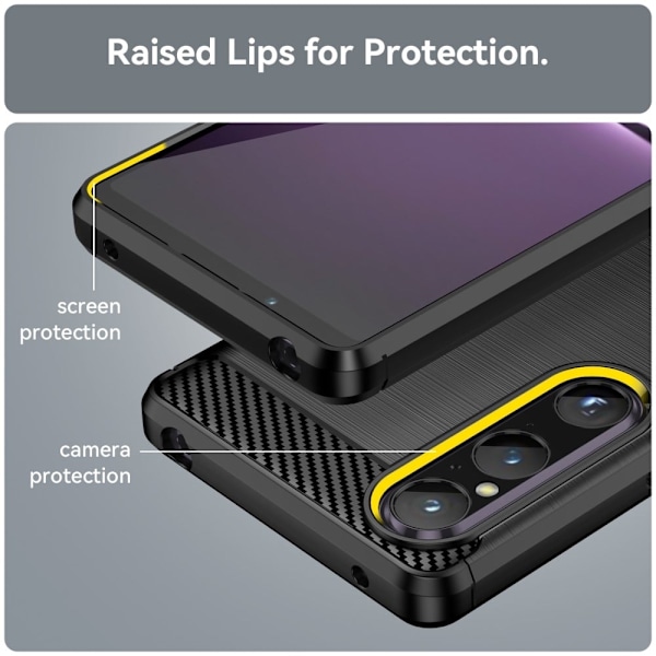 Carbon Flex Suojakotelo Sony Xperia 1 V - Musta Black