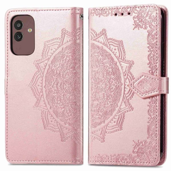 Mandala Samsung Galaxy M13 5g Flip Etui - Rødguld Pink