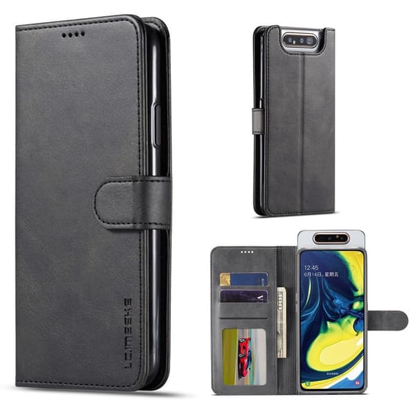 LC.Imeeke läder Samsung Galaxy A80 fodral - Svart Svart