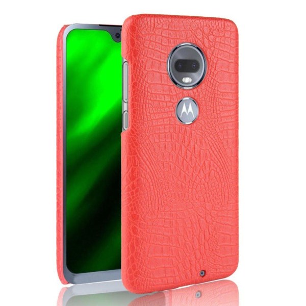 Croco Motorola Moto G7 Plus cover - Rød Red