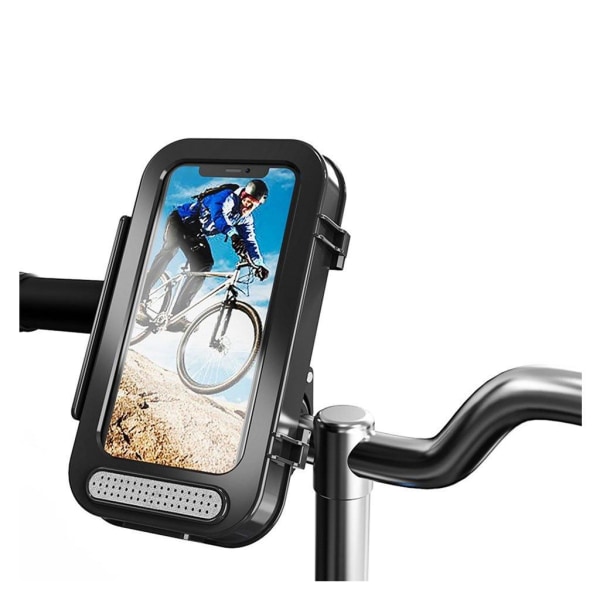Universal, vandtæt telefonholder med touchscreen til cykelstyr Black