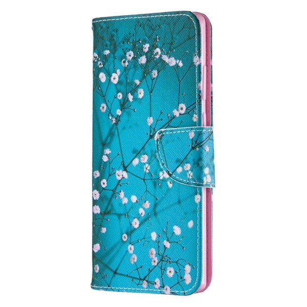 Wonderland Samsung Galaxy Note 20 Flip Etui - Livlig Blomst Blue