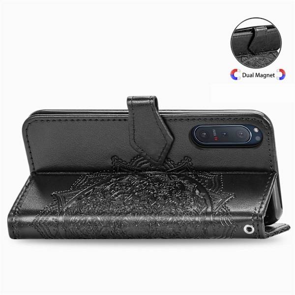 Mandala Sony Xperia 5 II Flip Etui - Sort Black