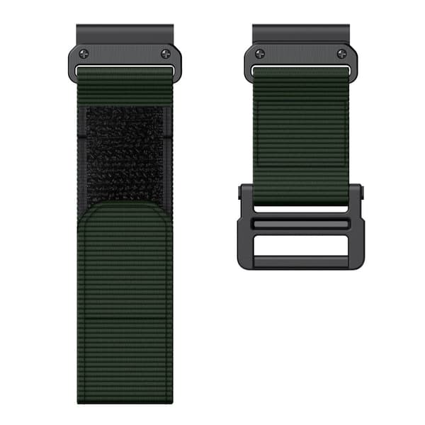 Garmin Fenix 7X / 6X / 6X nylon elastisk urrem - Militærgrøn Green