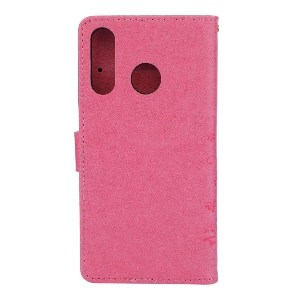 Huawei P30 Lite printti Perhonen Kukka nahkainen suojakotelo - P Pink