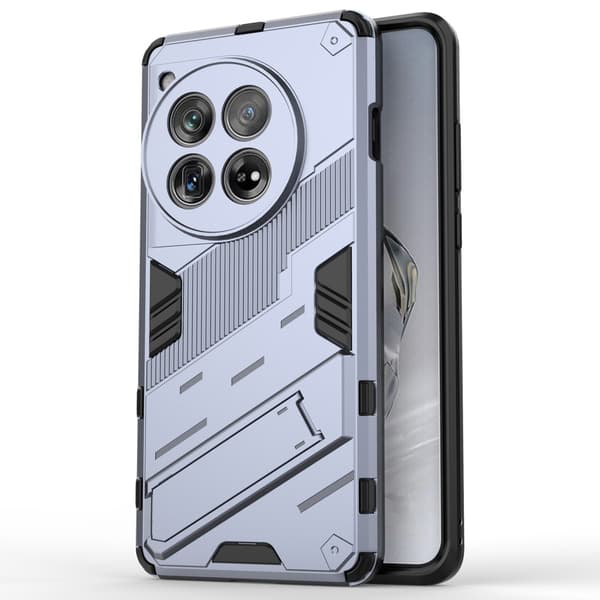 Iskunkestävä hybridisuoja modernilla kosketuksella OnePlus 12 - Tummansininen Silver grey