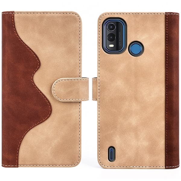 To Farvet Læder Flip Case til Nokia G11 Plus - Gul Yellow