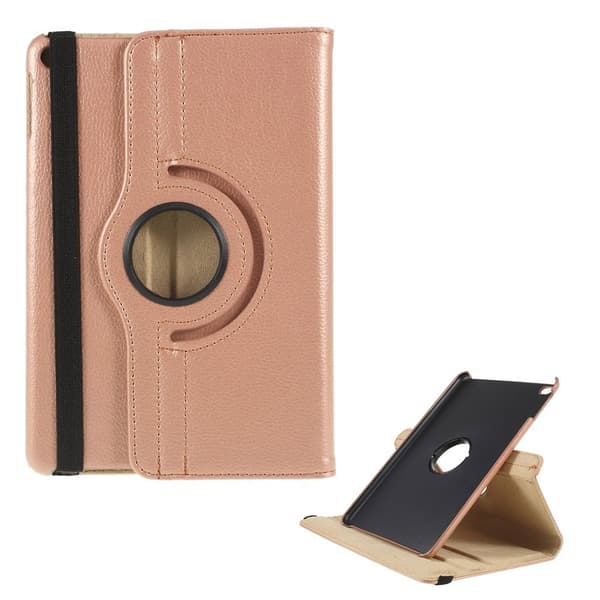 iPad Mini (2019) litchi læder etui - Rosa Guld Pink