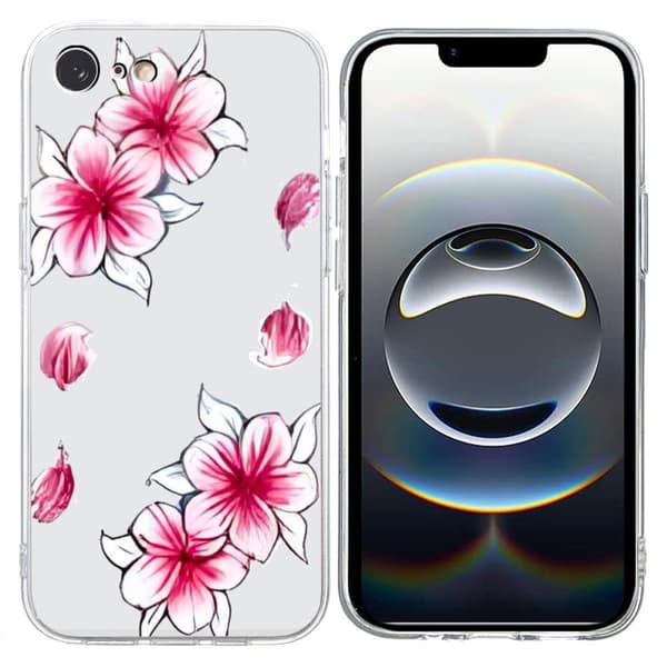 iPhone 16e Fodral Mjukt flexibelt bakstycke för telefon Mönsterutskrift - Sakura Rosa