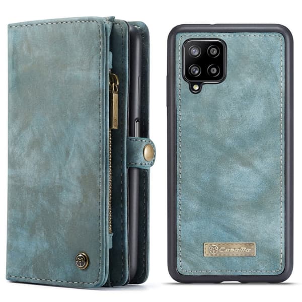 CaseMe Samsung Galaxy A12 5G Lommebok med Glidelås - Blå Blue
