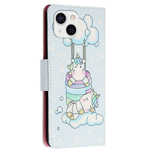Wonderland iPhone 14 Plus flip etui - To Heste Multicolor