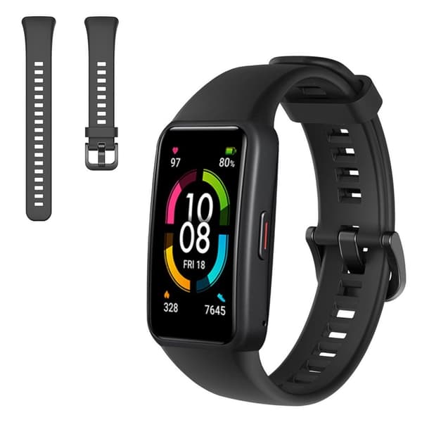 Honor Band 6 enkelt silikonarmbånd - Svart Black