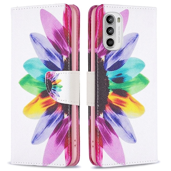 Wonderland Motorola Moto G52 flip kuoret - Auringonkukka Multicolor