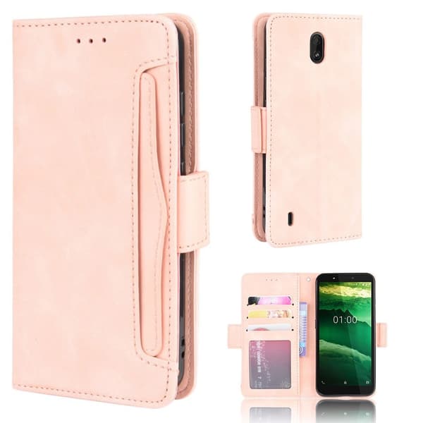 Modernt Nokia C1 fodral med plånbok - Rosa Rosa