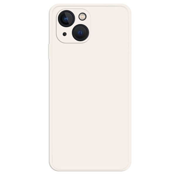 Avfasat gummerat fallskyddsfodral för iPhone 15 - Beige Vit