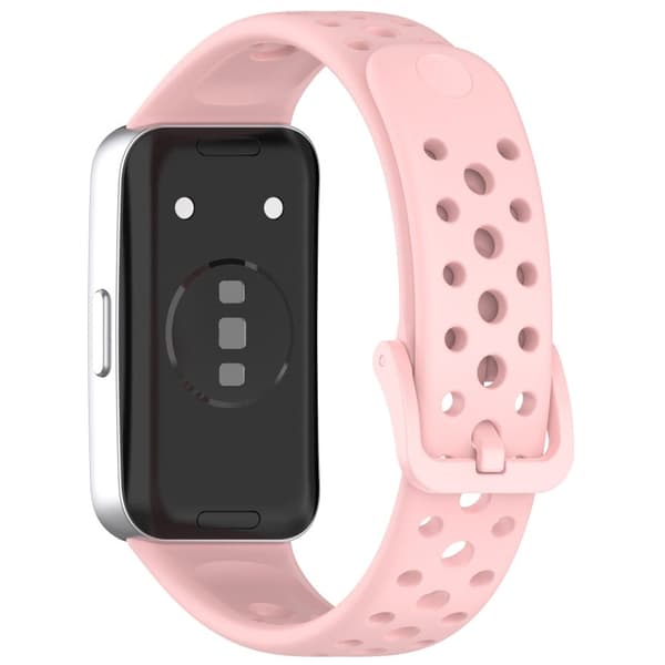 Huawei band 9 / 9 NFC / 8 / 8 NFC Breathable Holes Replacement bandsilicone Watchstrap - Lyserød Pink