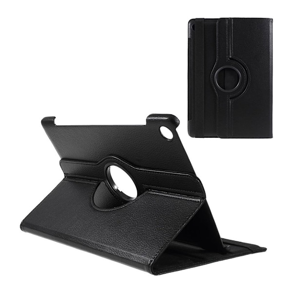 Huawei MediaPad M5 10 Nahka 360 Pyörivä Suoja Kuori - Musta Black