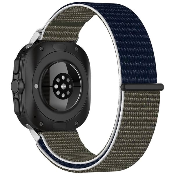 Samsung Galaxy Watch Ultra 47mm Nylon Watch Strap Adjustable Wrist Band Replacement - Grey Blue Silver grey