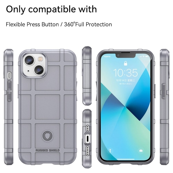 Rugged Shield Suojakotelo iPhone 14 - Harmaa Silver grey