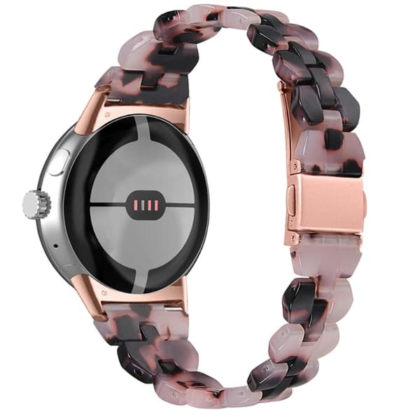 Google Pixel Watch-klokkerem i rombeformet harpiksstil - Rosa / Svart Pink