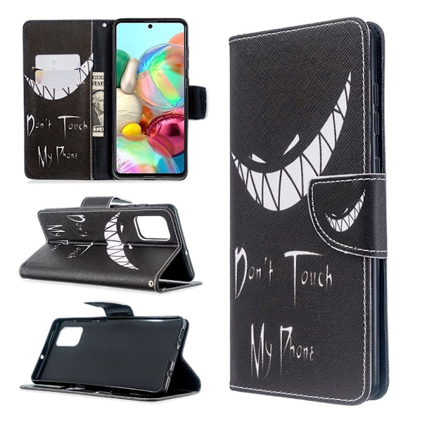 Wonderland Samsung Galaxy A71 flip kuoret - Älä Koske Puhelimeeni Black
